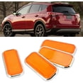 thumbnail image 2 of ZOUSSIQI 4pcs Rectangular Reflector Safety, Universal Stick on Reflective Sticker Reflector holder High Visibility for Car Motorcycle ABS (Electroplating orange) CA919-8085, 2 of 9
