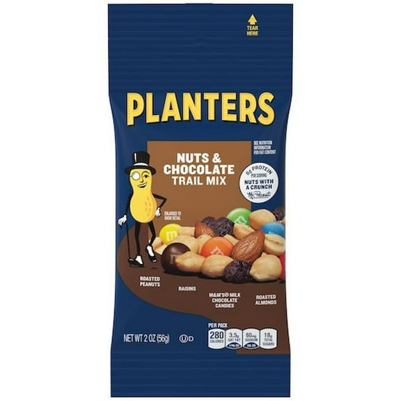 Planters Snack Nut Chocolate Trail Mix, 2 Ounce -- 72 per Case.