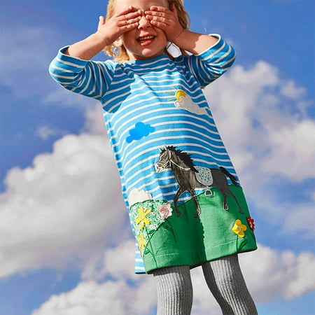 

QYZEU Girl Toddler Clothes Baby Girl Plain Clothes Girl Clothes Kid Baby Toddler Embroidery Dress Autumn Princess Hedgehog Party Girls Outfits&Set