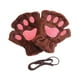thumbnail image 5 of Guantes de garra de gato de peluche, guantes de medio para fiesta de máscaras de invierno Marrón, 5 of 8