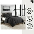 Sharper Image 3Piece Black Down Alternative Comforter Set, King