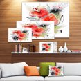 thumbnail image 3 of Design Floral Abstrait Rouge Noir - Art Mural Floral Extra Grand, 3 of 4