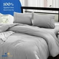 thumbnail image 2 of HNB Store 3pc Duvet Cover Set | 1000 TC Egyptian Cotton | Full/Queen Size Duvet Cover with 2 Pillowcases | Light Grey Solid, 2 of 8