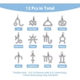thumbnail image 2 of 12Pcs 12 Constellation Charms Cubic Zirconia Astrology Pendants Rhinestone Zodiac Sign Charms Platinum Horoscope Brass Charms with 3.5mm Jump Ring for DIY Jewelry Making, 2 of 7
