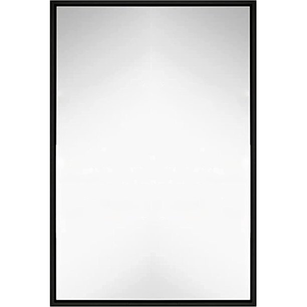 Hamilton Hills Clean Large Modern Black Frame Wall Mirror 24" X 36