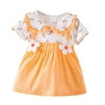 thumbnail image 1 of Plebaso Robes pour Bébés Filles Été Décontracté Col Rond Manches Courtes Imprimé Floral Coton Robe Princesse Vêtements de Mode pour Filles, 1 of 3