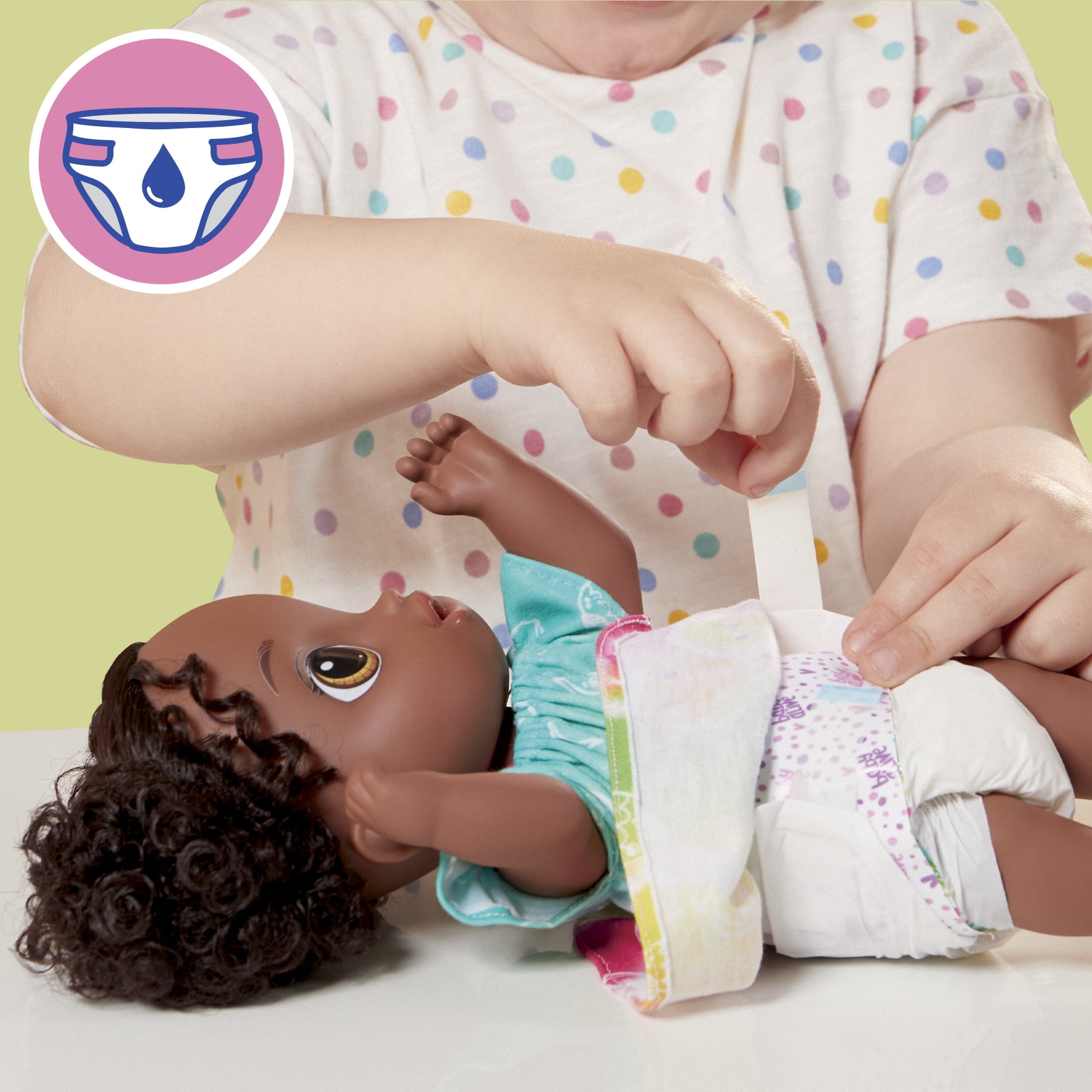 Baby Alive Fruity Sips Doll, Lime, Pretend Juicer Baby Doll Set, Kids 3 and Up, Black Hair