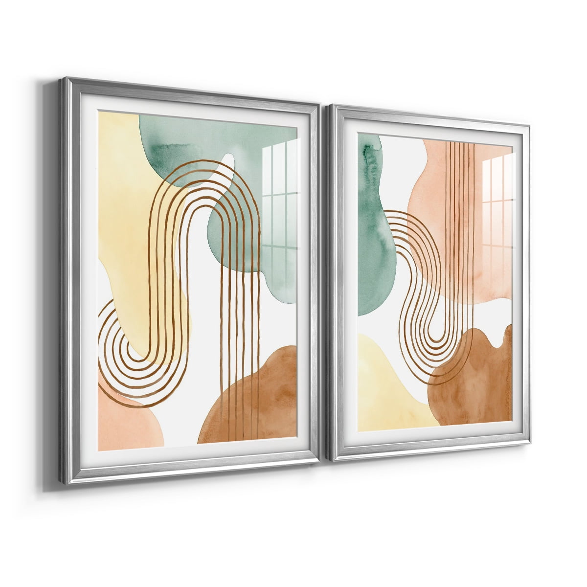 Wexford Home Spring Shapes I Premium Framed Print, 18.5" x 24.5" - Ready to Hang, Silver (Set of 2)