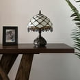 thumbnail image 6 of Tiffany Table Lamp Gold Stained Glass Crystal Beans LED Bulb Included Dragonfly Base for Living Room Bedroom Bedside Office Hotel 10'W*14"H, 6 of 8