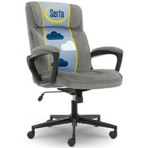 Serta Hannah Microfiber High Back Executive Office Chair with Arms, 250 lb. Capacity, Gray