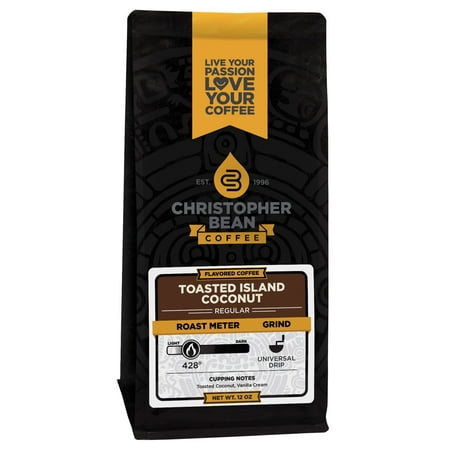 Toasted Island Coconut Flavored Decaf Ground Coffee, 12 Ounce