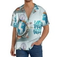 thumbnail image 3 of Gaeub Let's go Travel Around the World Men's Lapel Short Sleeve Shirt, Relaxed Fit Shirt, Soft and Breathable for Outdoors Party Travel - X-Large, 3 of 7