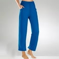 thumbnail image 2 of Patlollav Womens Cropped Pants Summer Beach Pants Crop Wide Leg Pants Loose Yoga Trousers with Pockets, 2 of 6