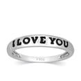 thumbnail image 2 of CARATS FOR YOU 3.4mm x 2.5mm 950 Platinum I Love You Ring Special Edition Premium Gift For Valentine, Ring Size-8, 2 of 6