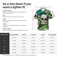 thumbnail image 5 of Pofeuu Skull and Palm Leaves Print Hawaiian Shirt for Men Sleeves Casual Button Down Summer Beach Dress Shirts T-Shirts,X-Large, 5 of 7