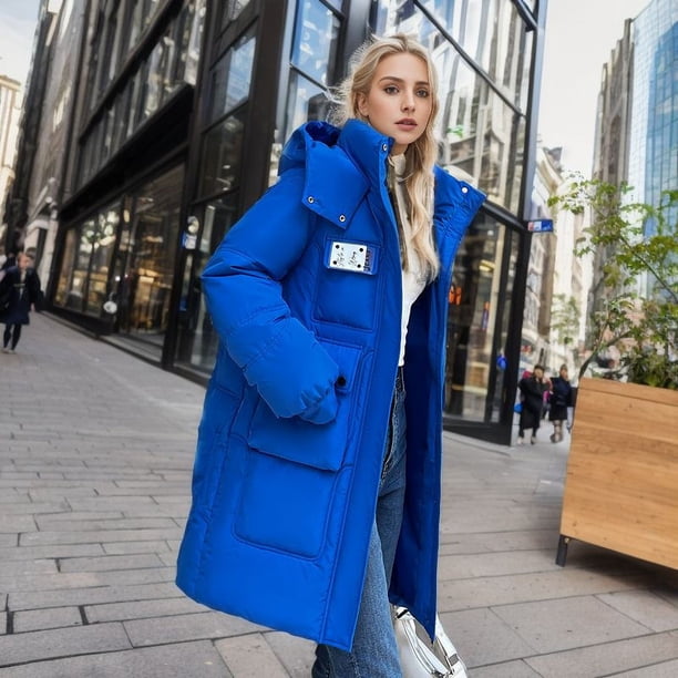 Chaqueta larga holgada y gruesa de algodón con relleno de algodón para mujer, chaqueta de algodón con capucha para estudiantes, chaqueta de plumón de algodón de moda