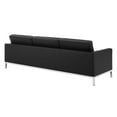 thumbnail image 4 of Tufted Loveseat and Sofa Set, Faux Leather, Silver Black, Modern Contemporary Urban Design, Living Lounge Room Hotel Lobby Hospitality, 4 of 6