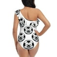 thumbnail image 5 of Honeii Happy Soccer for women's one-piece swimsuit featuring a chic one-shoulder design experience elegance and style in the water-Large, 5 of 6