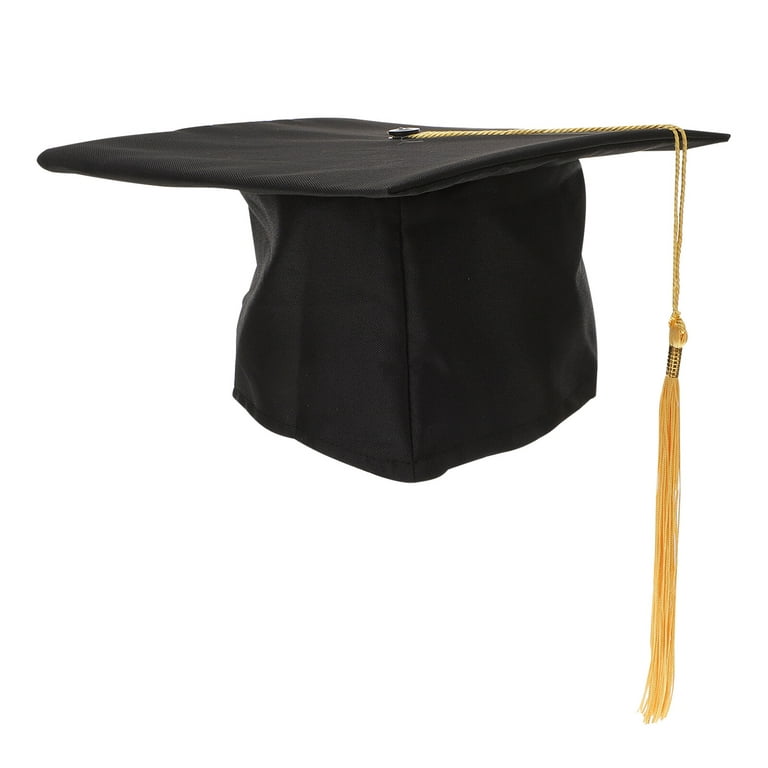 Graduation Cap Hat Adjustable Adults Student Mortar Board Graduation Hat  Cap Fancy Dress Accessory Photo Props (Black)