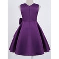 thumbnail image 4 of renvena Flower Girls Satin Wedding Dress Kids Round Neck Sleeveless A Line Pageant Dance Party Formal Gown Purple 6, 4 of 7