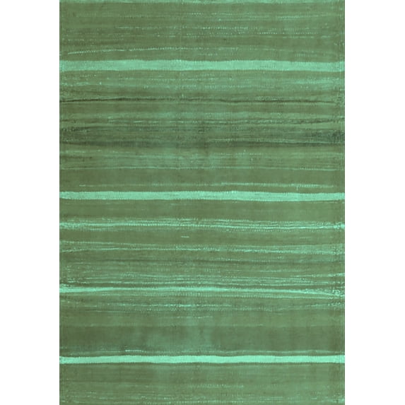 Ahgly Company Indoor Rectangle Abstract Turquoise Blue Contemporary Area Rugs, 7' x 10'