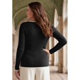 thumbnail image 2 of Jessica London Women's Plus Size Ribbed Keyhole Pullover Sweater, 2 of 3