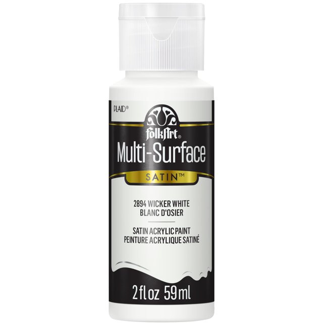 Pintura FolkArt 2894 de mimbre blanca para múltiples superficies, 59 ml