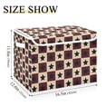 thumbnail image 5 of Yayeee Collapsible Cube Storage Bin with Lid Fabric Closet Decorative Basket with Handles, Checkered Stars Pattern, 5 of 7
