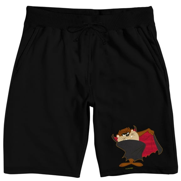 Looney Tunes Halloween Vampire Taz Men's Black Sleep Pajama Shorts-Medium