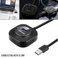 thumbnail image 4 of Conector centrador USB de 4 puertos Adaptador divisor Extensor de expansión para computadora portátil, computadora portátil, mouse, escritorio Usb3.0 negro 0.2m shamjiam Divisor de hub, 4 of 9