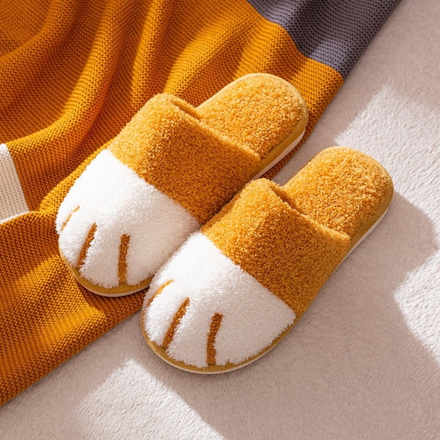 Zapatillas de invierno, zapatos, felpa, dibujos animados, pata de gato, fondo Amarillo 40 a 41 Hugo Zapatillas de invierno