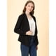 thumbnail image 2 of Chaqueta de gamuza sintética para mujer Cárdigan de outwear drapeado con solapa frontal abierta Negro M, 2 of 6