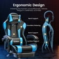 thumbnail image 2 of Massage Gaming Chair, Seenda Video Game Chair with Footrest and Lumbar Support, Ergonomic Computer Chair Height Adjustable with Swivel Seat and Headrest, Blue, 2 of 10