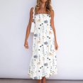 thumbnail image 2 of JINMGG Summer Dresses 2024, Dresses for Women 2024 Women Summer Bohemian Solid Color Casual Strapless Party Long Maxi Dress White XXL, 2 of 5