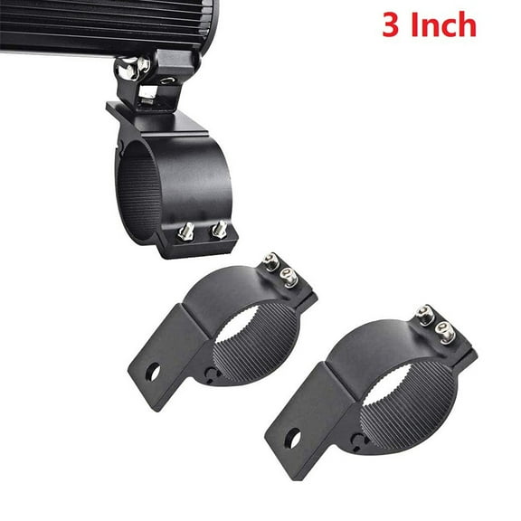 2X 3 Inch 76-81mm Bull Bar Roll Cage Mount Bracket LED Work Light Bar Holder for SUV ATV Truck Motorcycle Boat