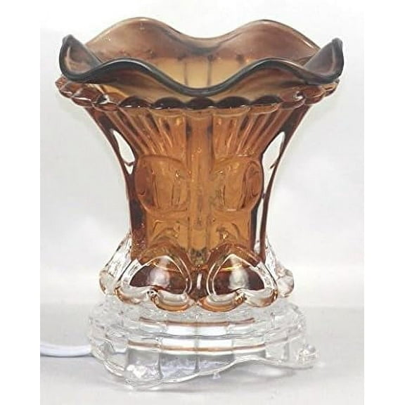 Brown Flared Glass Electric Aroma Lamp Oil and Wax Warmer