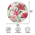 thumbnail image 3 of 15.4" Round Placemat Set of 1 Polyester Fabric Place Mats Non-Slip Dining Kitchen Table Mats for Kitchen Party Decor Red Flowers and Leaves, 3 of 5