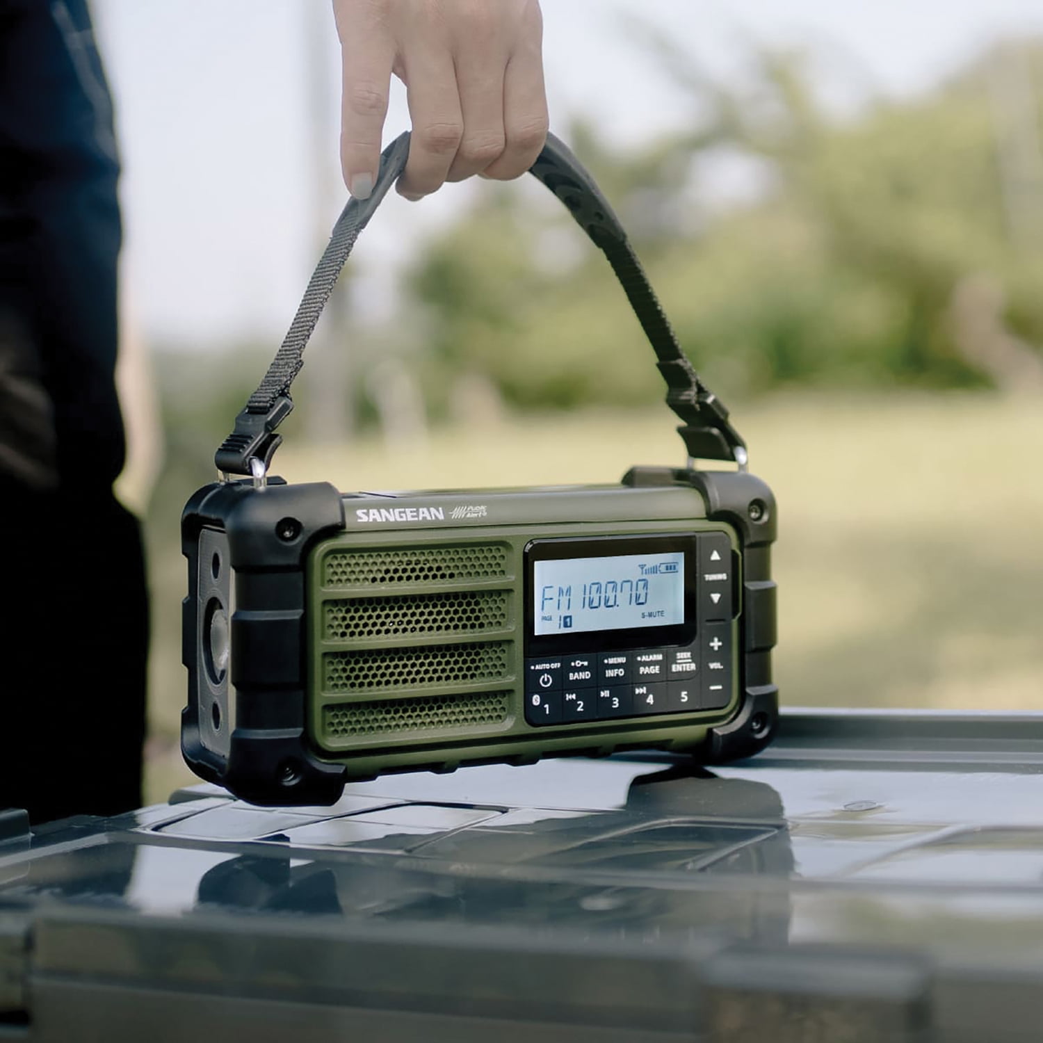 Sangean Portable AM/FM Portable Weather Radio, Forest Green, MMR-99 FCC, MMR-99