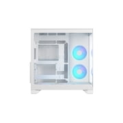 Pop 2 Vision Panoramic Glass White RGB E-ATX Dual-Chamber PC Gaming Case with Front and Side TG Panels Mid Tower PC Case
