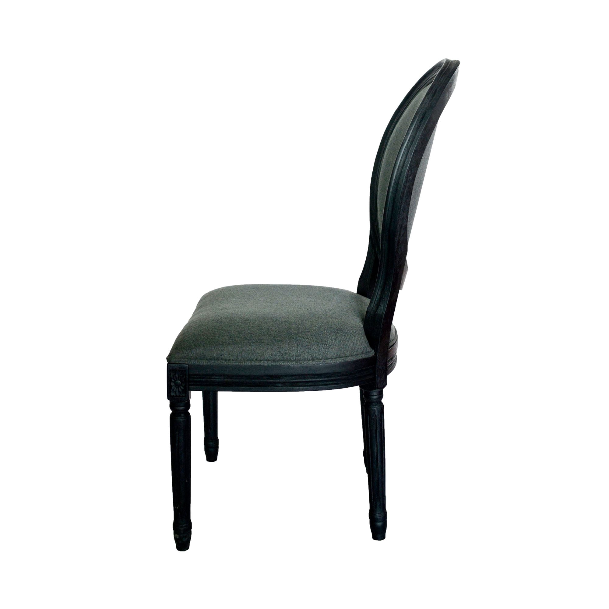 Noble House Dior Set of 2 Dining Chairs, Traditional Fabric, Gray and Black