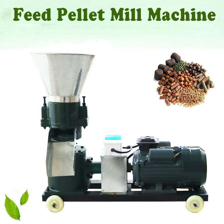 INTBUYING Farm Animal Feed Pellet Mill Machine 5MM Holes Pellet Feed  Granulator 3KW 220V 