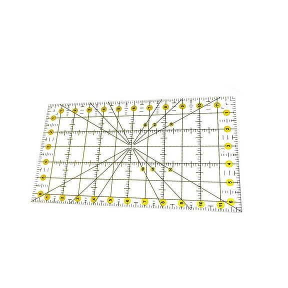balikha Rectangular Acrylic Quilting Ruler Craft Template DIY Quilting Tool Sewing Craft Tool Sewing Grid Ruler for Printing Beginner 6.5 inx12 in