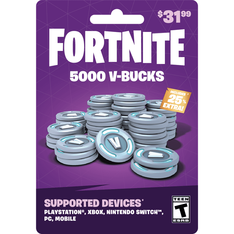 Fortnite 10,000 V-Bucks, (2 x $31.99 Cards) $63.98 Physical Cards, Gearbox