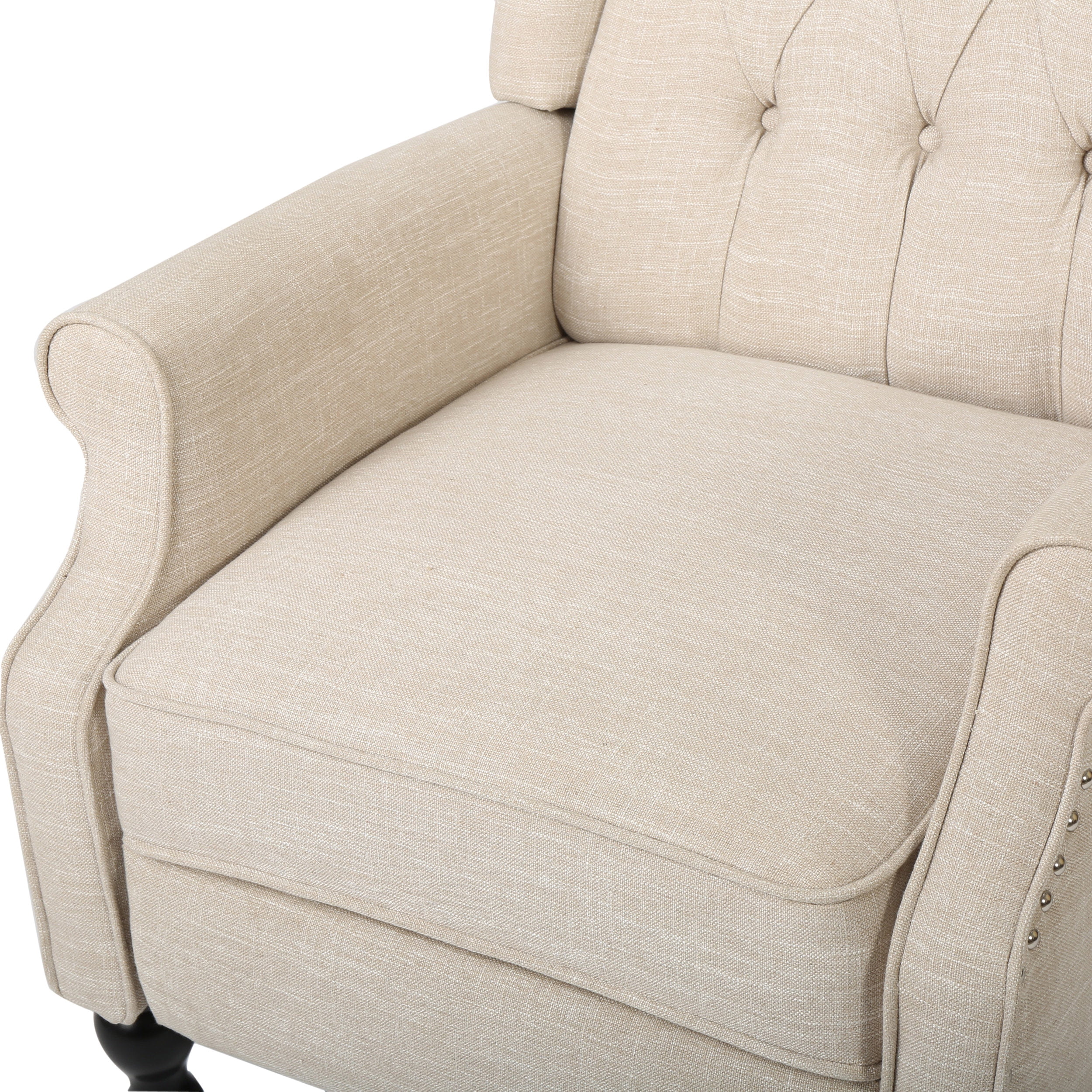 Noble House Walter Wingback Fabric Recliner Set of 2, Beige