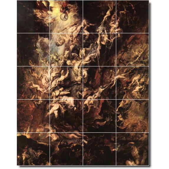 Ceramic Tile Mural-Peter Rubens Religious Custom Tile Mural 5. 17" w x 21.25" h using (20) 4.25 x 4.25 ceramic tiles