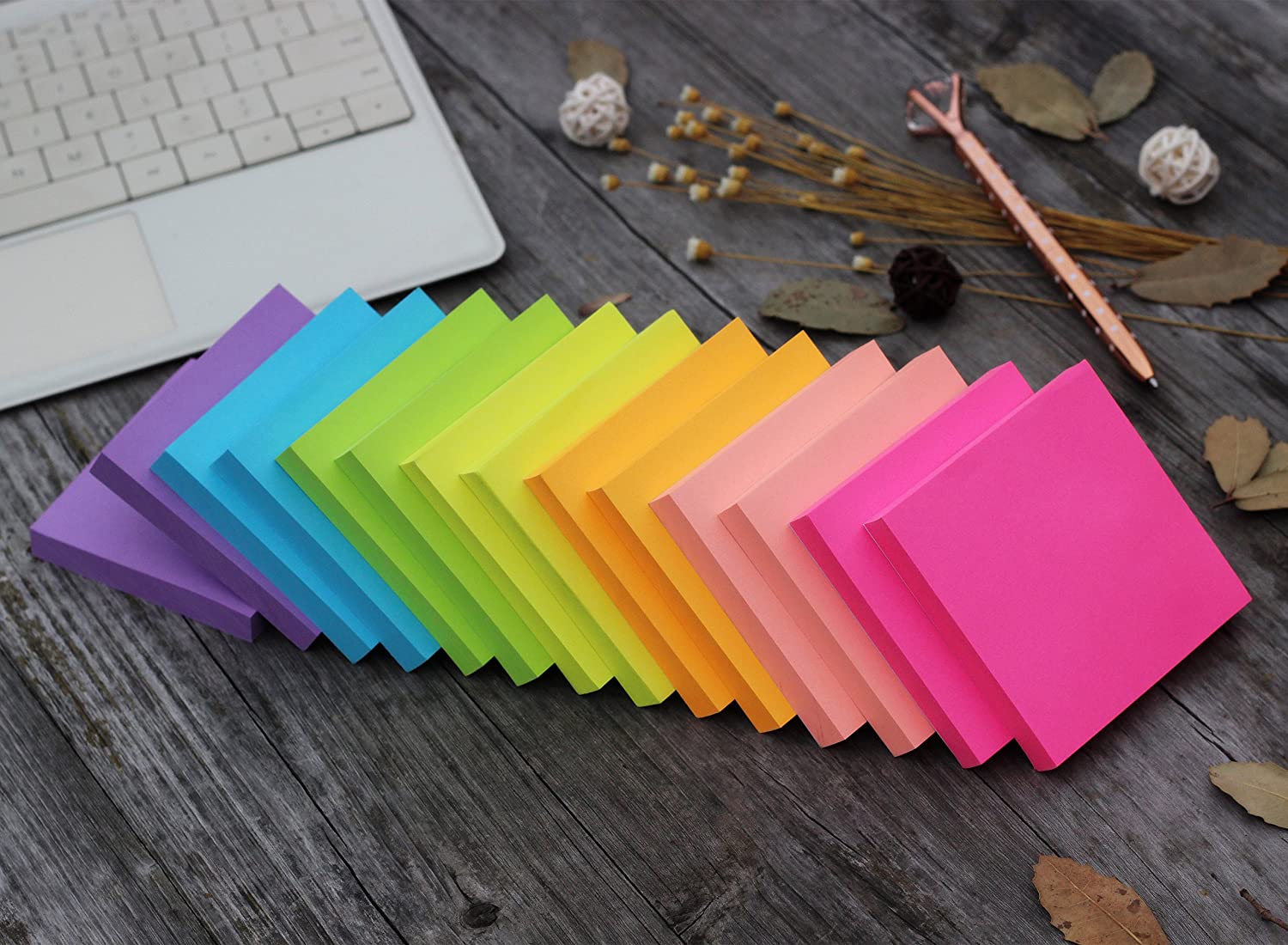 Early Buy 7 Bright Color Sticky Notes Self-Stick Notes 3 in x 3 in 80 Sheets//Pad 14 Pads Quality Improved