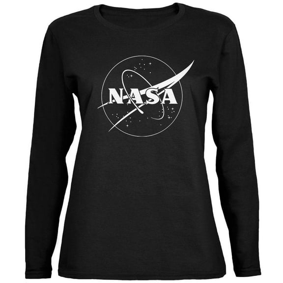 NASA Outline Logo Ladies' Relaxed Jersey Long-Sleeve Tee Black 2XL