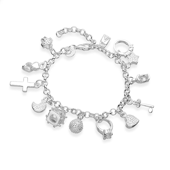 My Charmed Life - Silver Charm Bracelet for Woman Perfect Gift Any Occasion Christmas