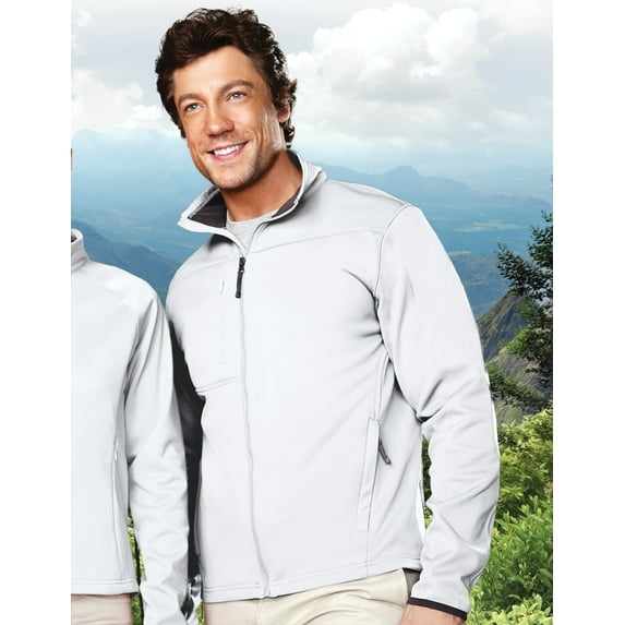 Tri-Mountain Contender 7350 Polyknit Fleece Full Zip Jacket, 2X-Large, White/Charcoal