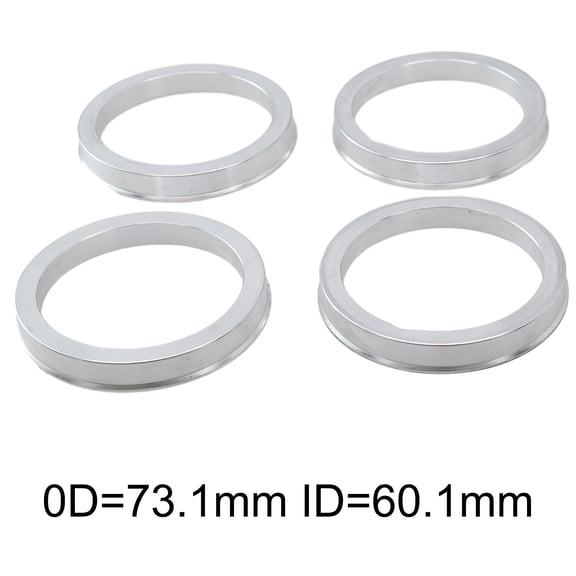 4Pcs Hub Centric Rings Od73.1Mm Id60.1Mm Silver Aluminum Alloy-4 Rings Heat Resistant Hub Center Ring Spacer Wheels Tires & Part